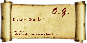 Oster Gerő névjegykártya